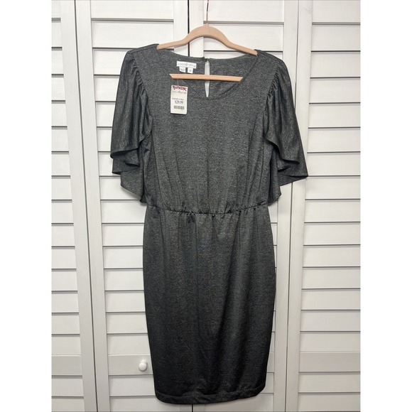 London Times Capelet Stretch Dress Women's Size 12 Gray NWT - Picture 1 of 7